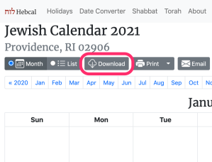 Outlook Com Windows 10 Jewish Calendar Download Hebcal