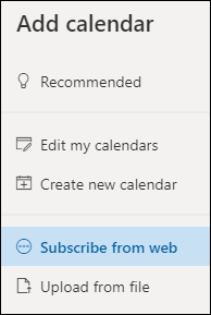 Subscribe to a calendar