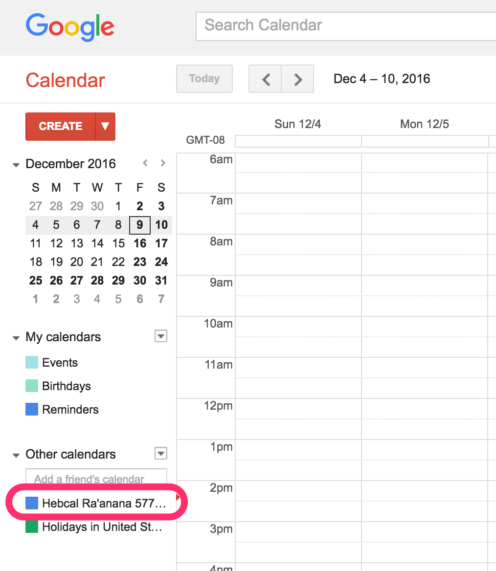 Google Calendar Jewish holidays download - Hebcal